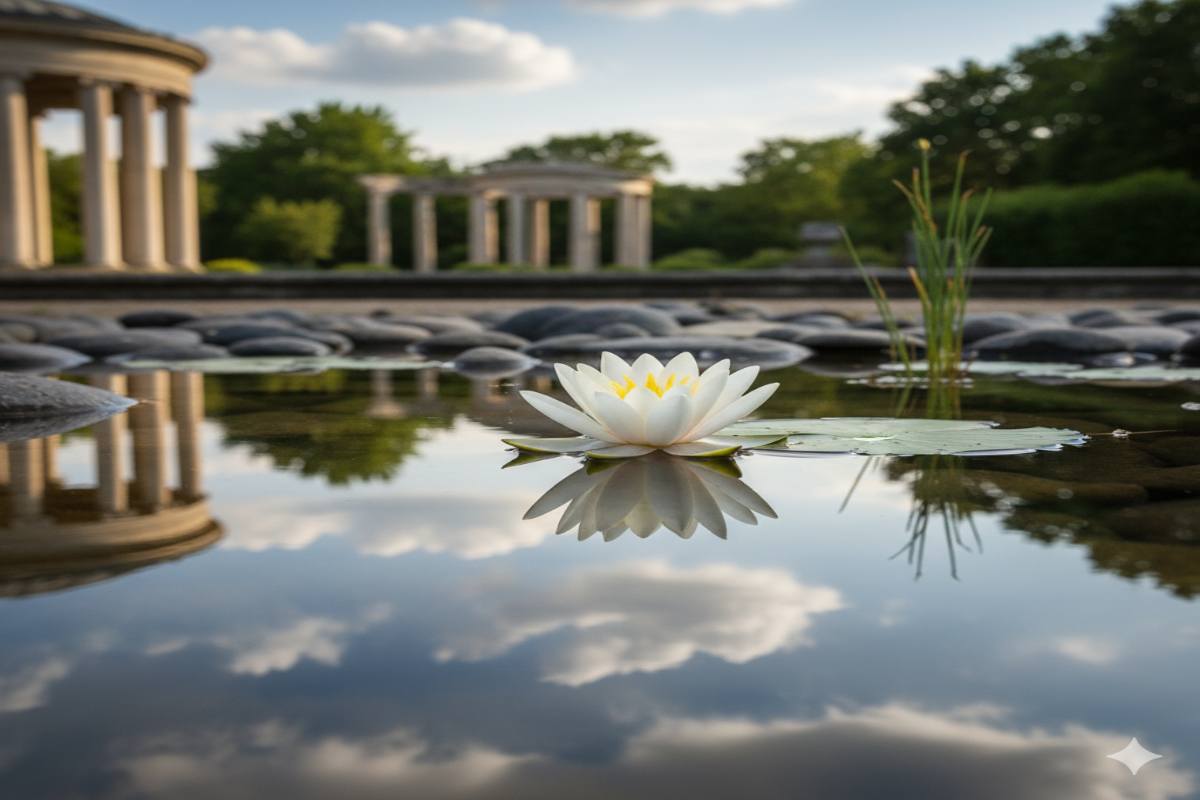 Lilly in reflecting pool